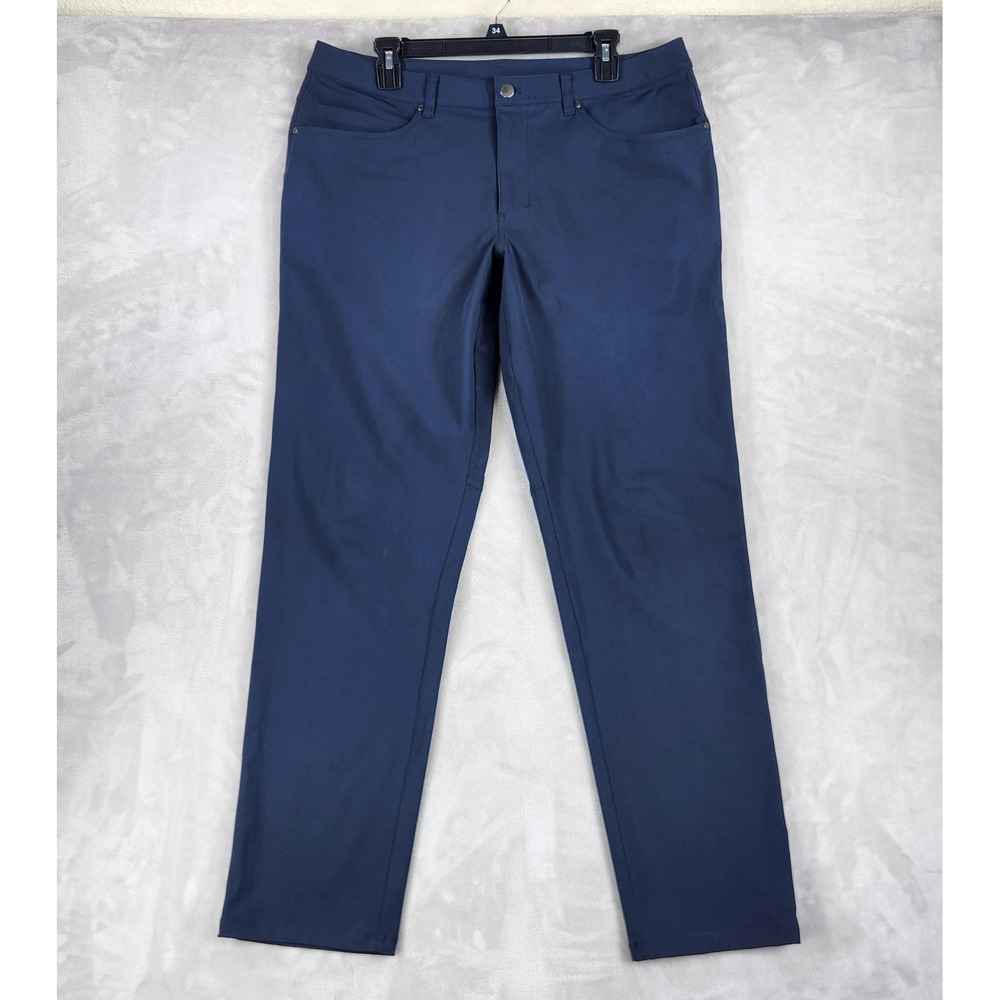 Lululemon Pants Mens 35x32 Blue 5 Pocket ABC Classic Warstreme Slim Tapered
